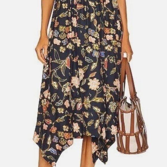 NWOT ULLA JOHNSON Cybil Silk Midi Dress in Odessa S $765 - Picture 3 of 11